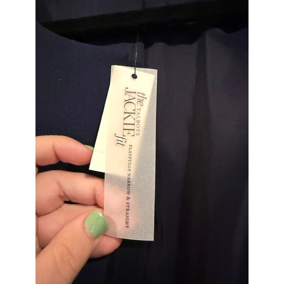Talbots “Jackie Fit” Navy Long Open-Front Jacket – Size 12 (NWT) - Picture 4 of 5